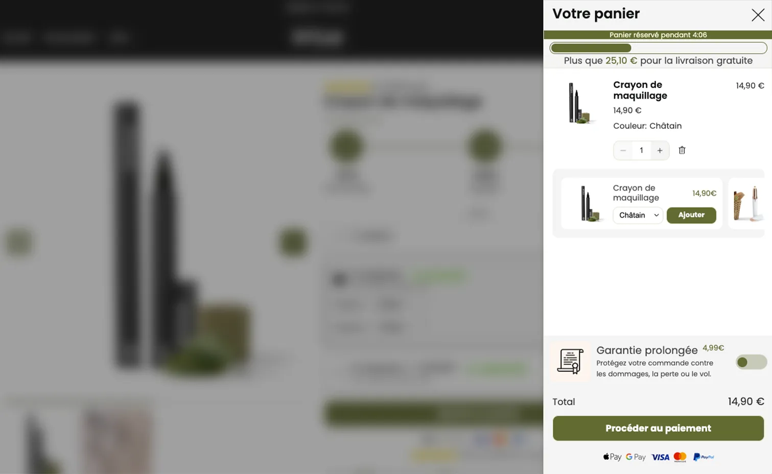 Image showing upsell products in the cart
