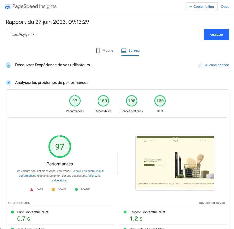 Page Speed Score
